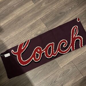 Vintage NWT Coach Maroon and Crimson Knit Scarf